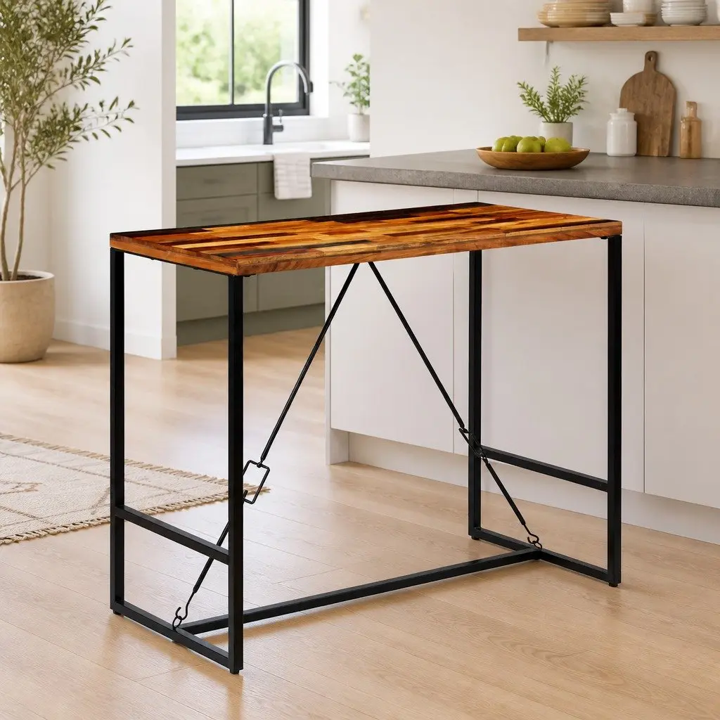 Bar Table Industrial Style Solid Reclaimed Wood 120 x 60 x 106 cm