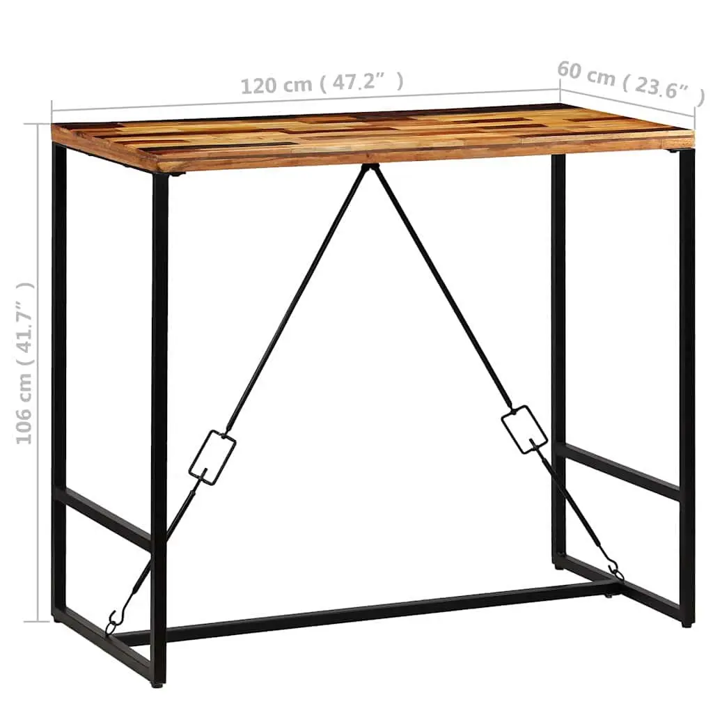 Bar Table Industrial Style Solid Reclaimed Wood 120 x 60 x 106 cm