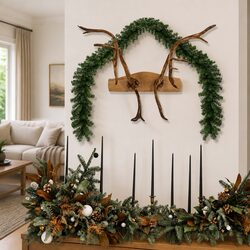 Christmas Garland Green PVC 10m Decoration Banister Ceiling Fireplace Windows
