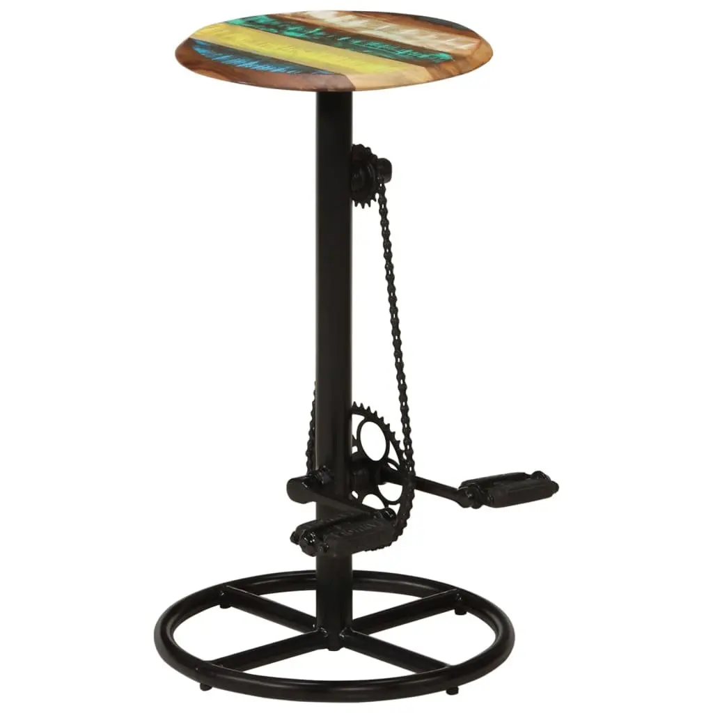 Bar Stools 2 pcs Solid Reclaimed Wood Brown Kitchen Dining Room Chairs Set