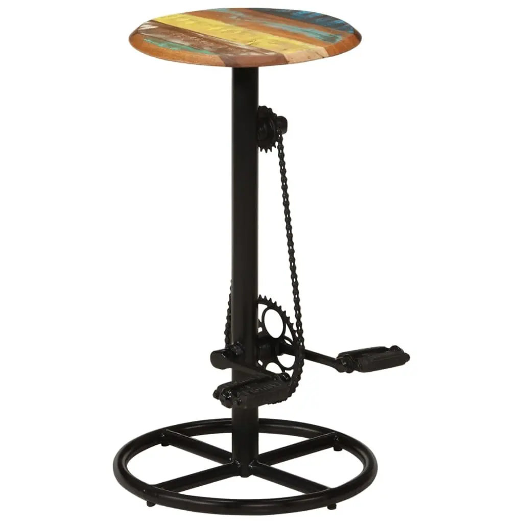 Bar Stools 2 pcs Solid Reclaimed Wood Brown Kitchen Dining Room Chairs Set