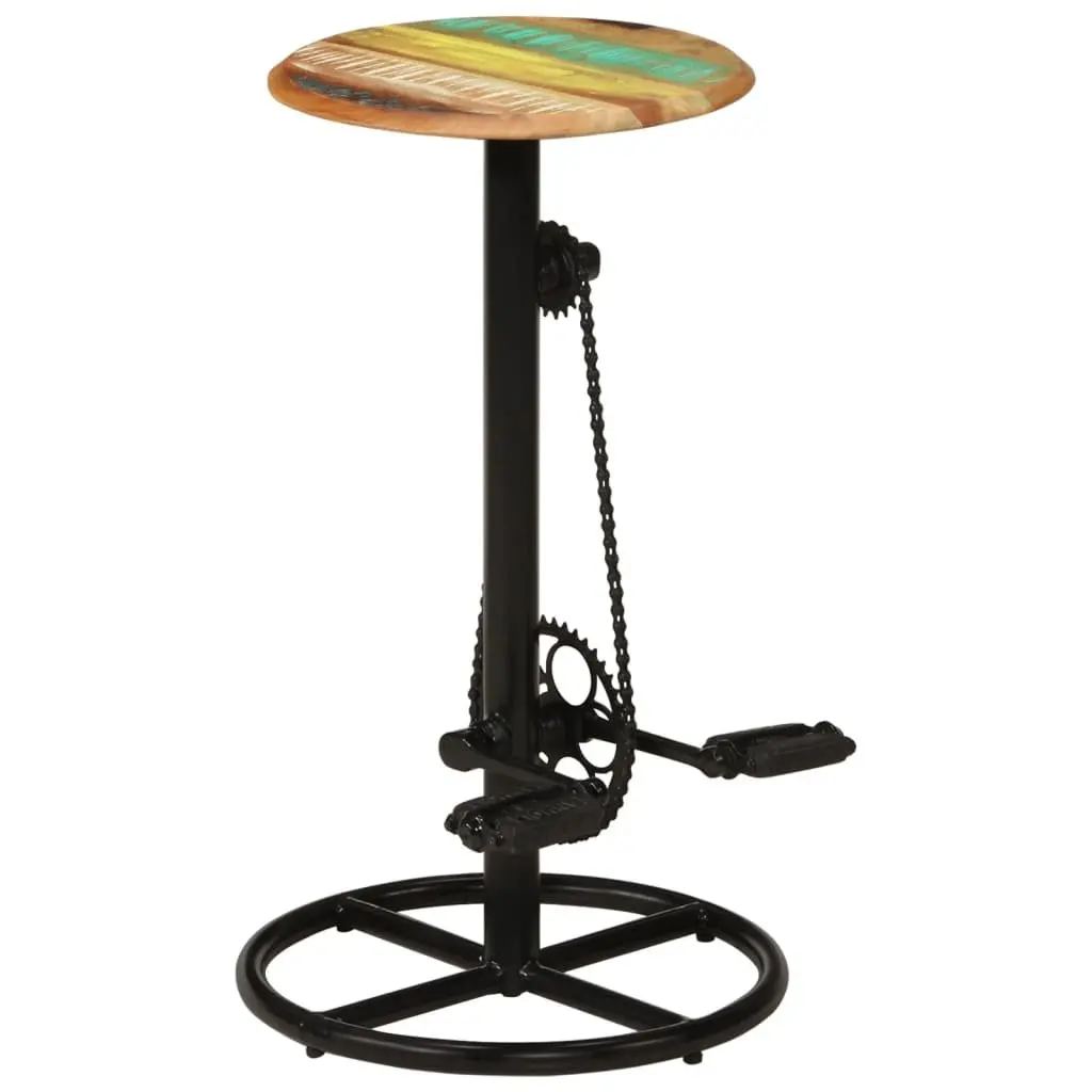 Bar Stools 2 pcs Solid Reclaimed Wood Brown Kitchen Dining Room Chairs Set