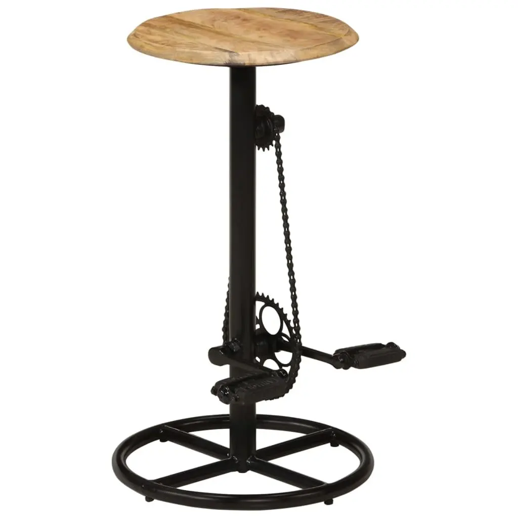 Bar Stools Solid Mango Wood Industrial Style Set of 2