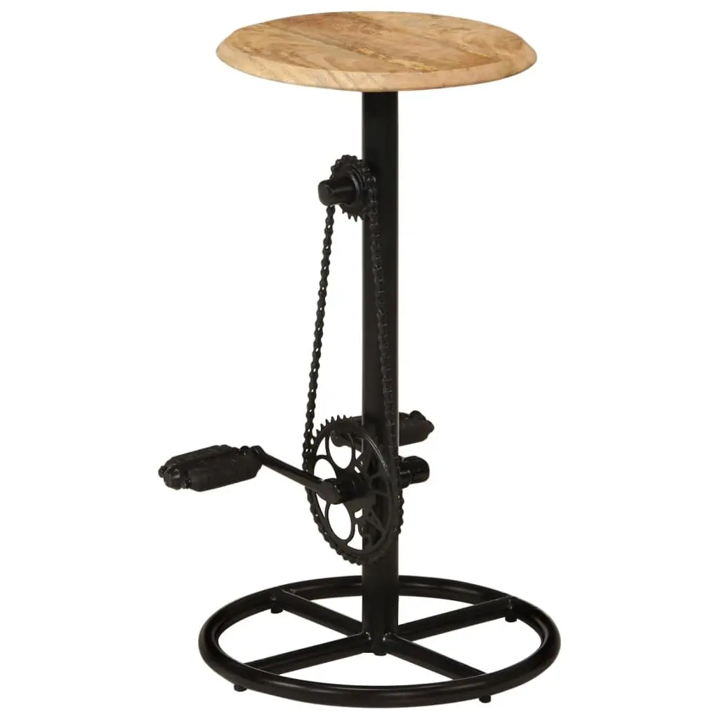Bar Stools Solid Mango Wood Industrial Style Set of 2