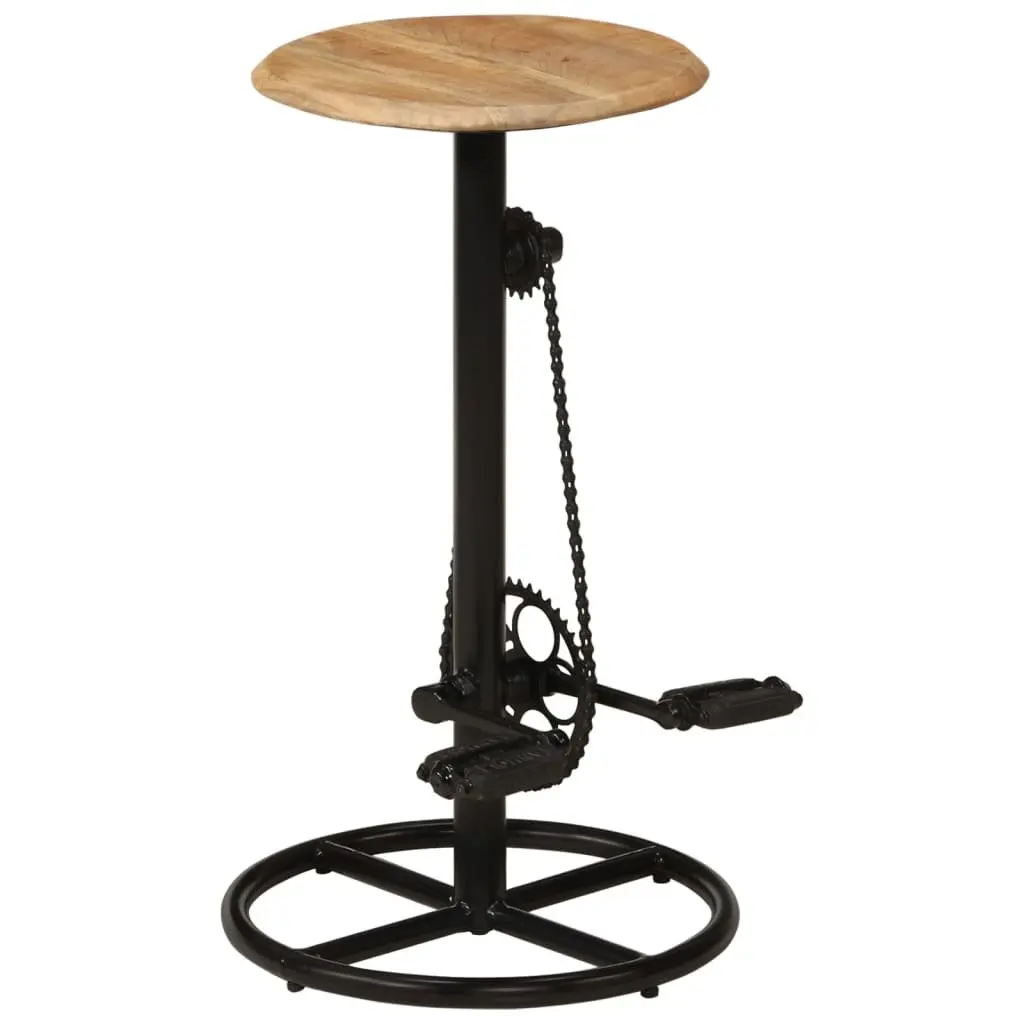 Bar Stools Solid Mango Wood Industrial Style Set of 2