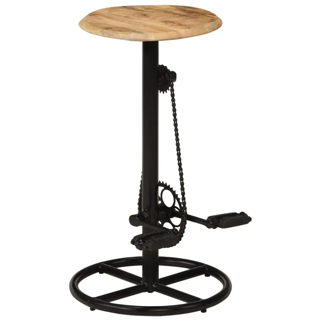 Bar Stools Solid Mango Wood Industrial Style Set of 2