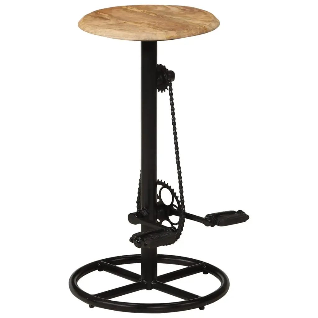 Bar Stools Solid Mango Wood Industrial Style Set of 2