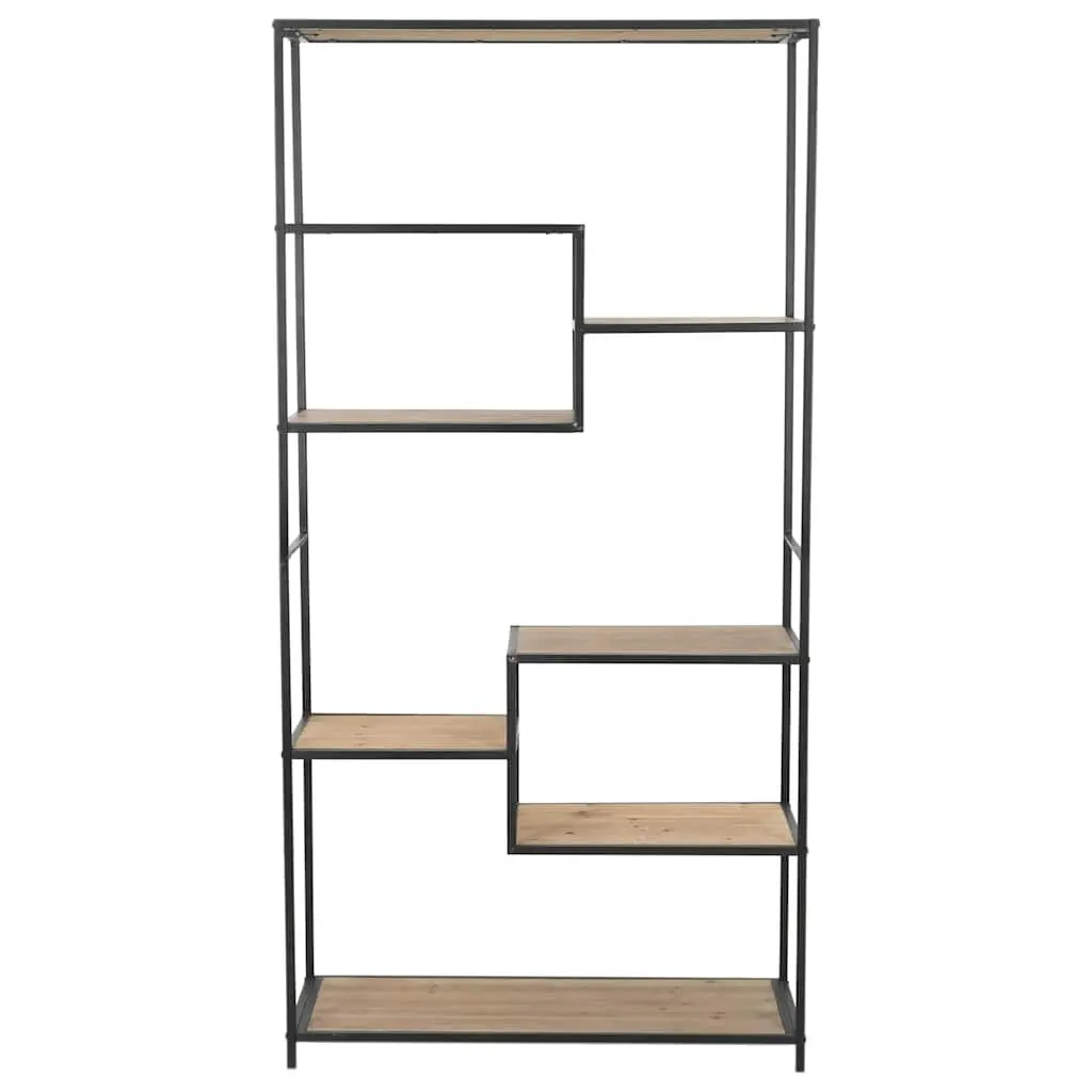 Bookcase Industrial Style Solid Firwood Steel Frame 90.5cm W x 35cm D x 180cm H