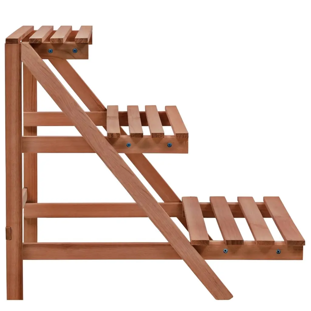 3-Tier Plant Stand Cedar Wood Display Shelf 48x45x40 cm