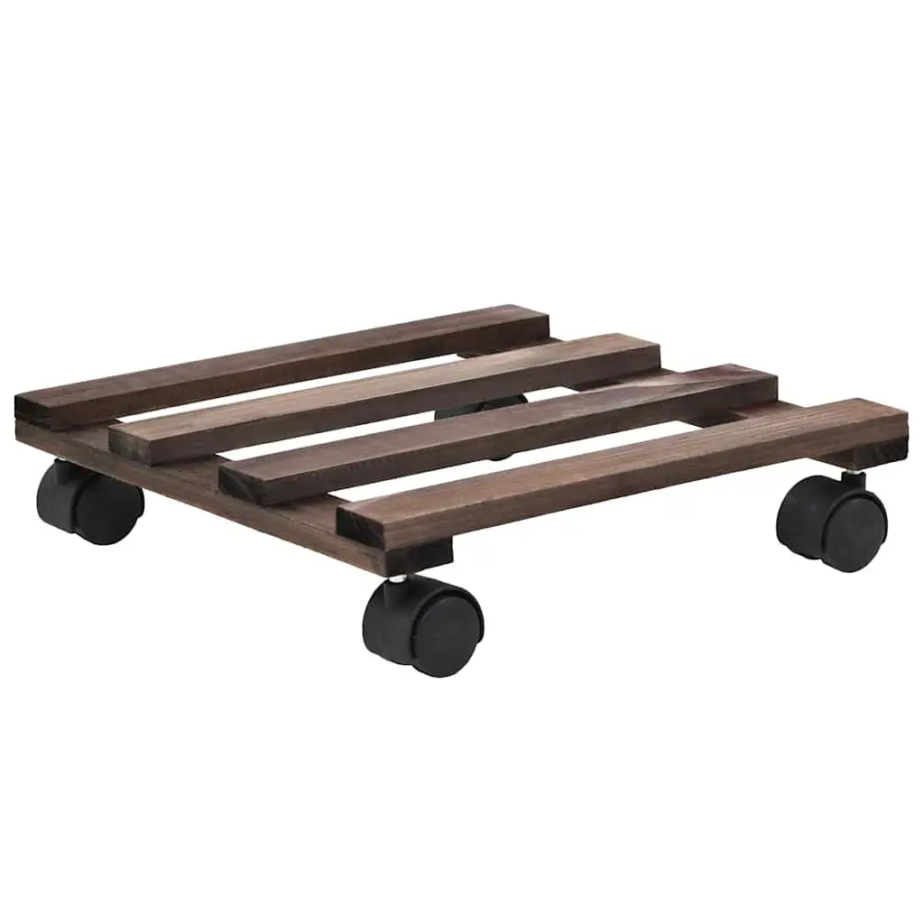 Plant Rollers Cedar Wood 25 x 25 cm 4 Pack Garden Pot Movers