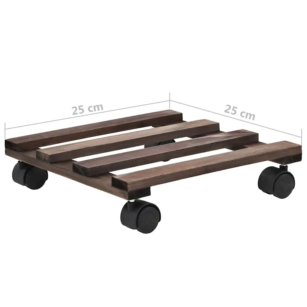 Plant Rollers Cedar Wood 25 x 25 cm 4 Pack Garden Pot Movers