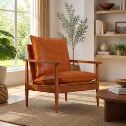 Your Cozy Spot: Brown Leather Armchair