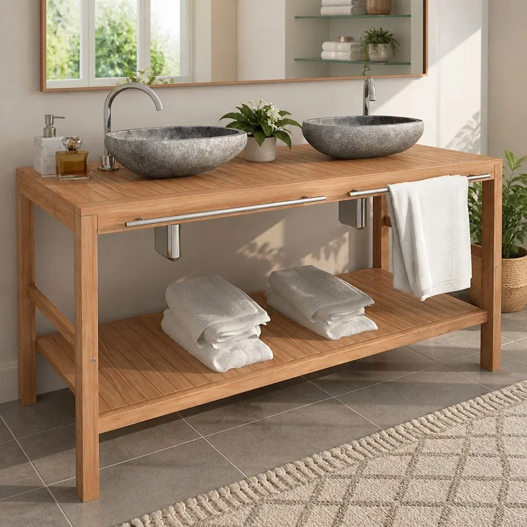 Teak Bathroom Vanity Cabinet