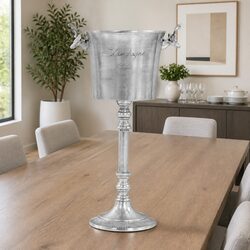 Champagne Cooler Silver Aluminium Wine Ice Bucket Beverage Chiller Deer Handles