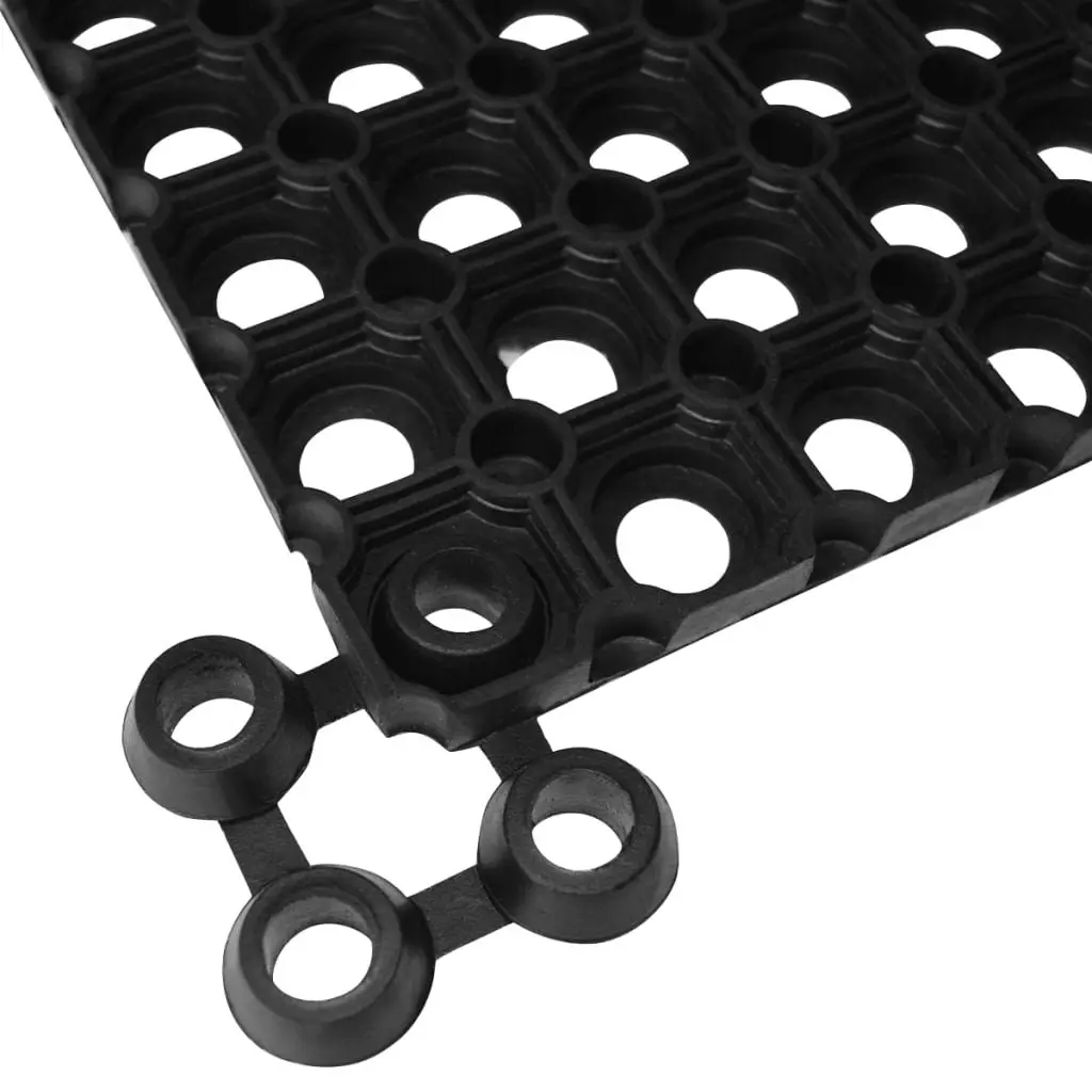 Rubber Mat Connectors Weather Resistant Non-Slip Black 10 Pack