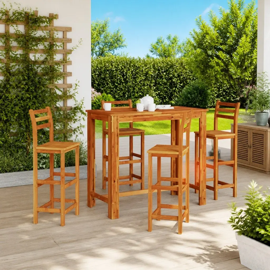 Solid Wood Bar Table Brown 120x60x105cm Kitchen Dining Room Furniture