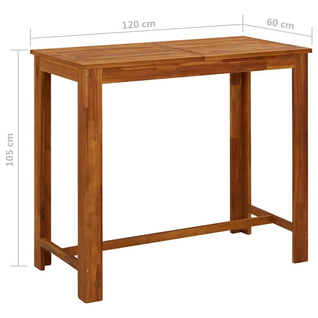 Solid Wood Bar Table Brown 120x60x105cm Kitchen Dining Room Furniture