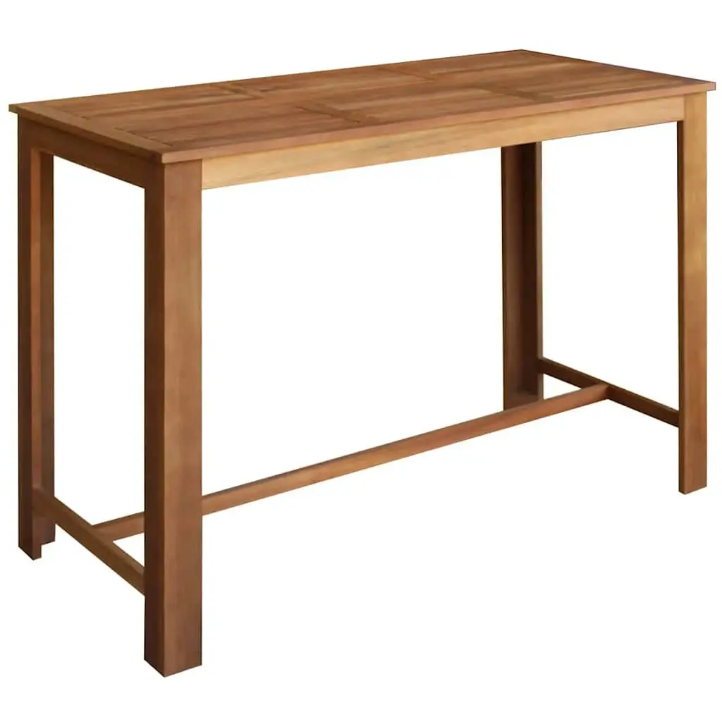 Bar Table and Stool Set 7 Pieces Solid Acacia Wood Rustic Kitchen Dining