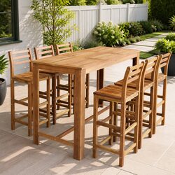 Friendly 7-Piece Bar Table and Chair Set for You