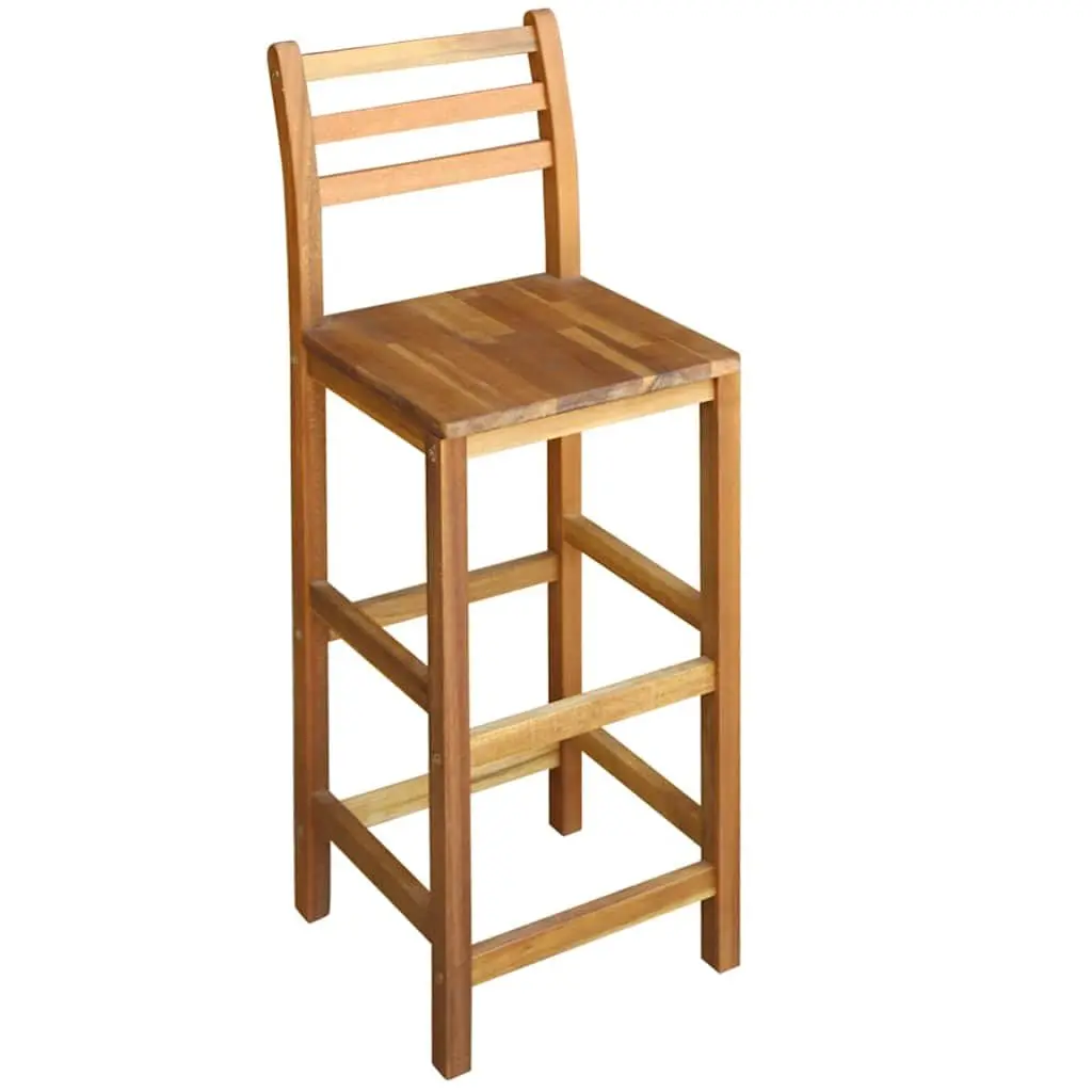 Bar Table and Chair Set Rustic Wooden 7 Piece Brown