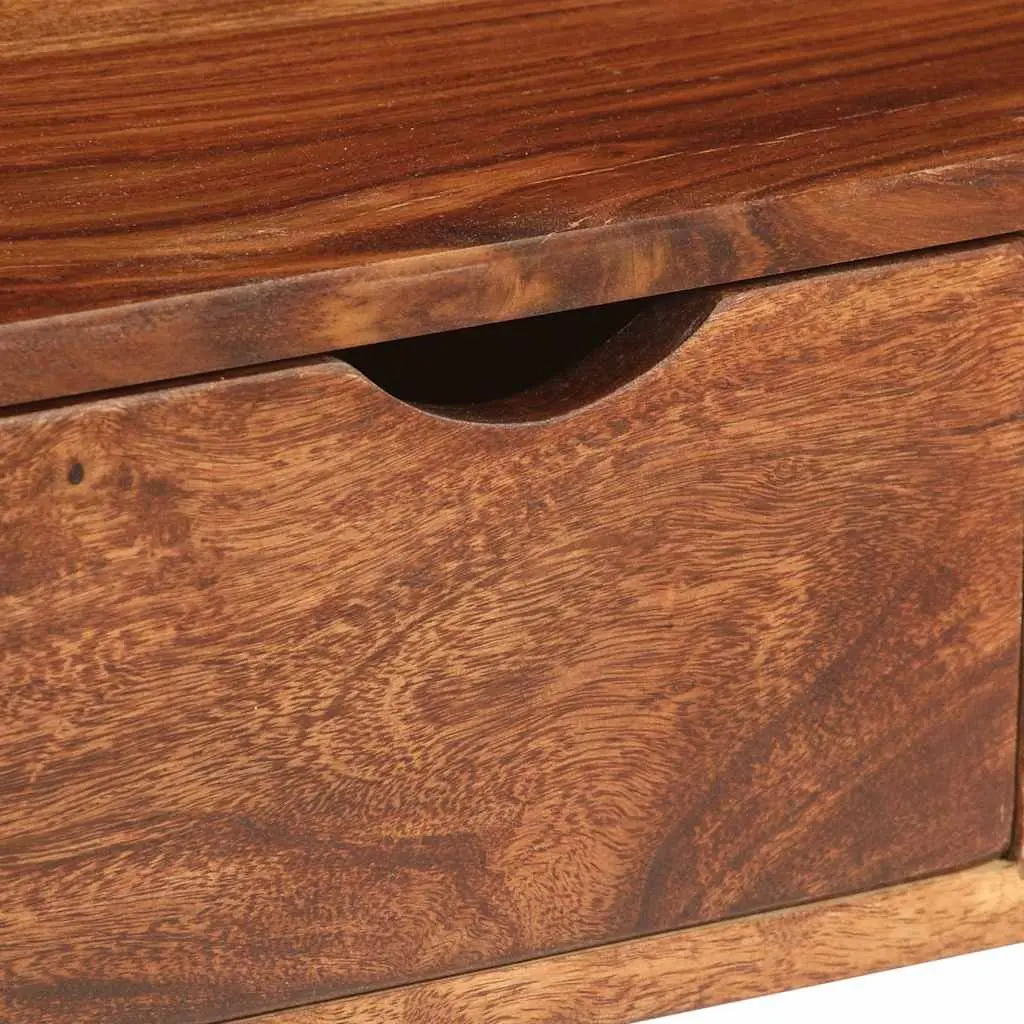 TV Cabinet Solid Acacia Wood Brown 2 Drawers 200 x 30 x 35 cm Living Room Storage