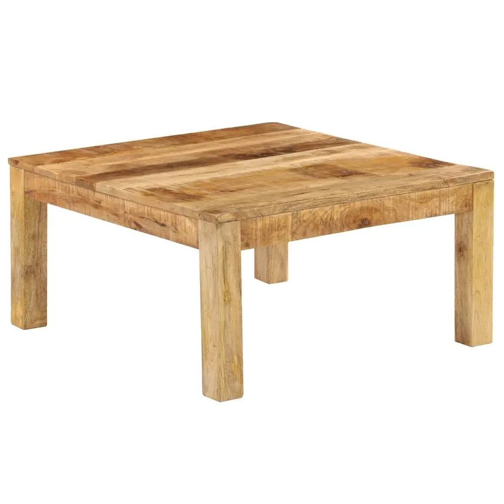 Coffee Table Solid Mango Wood Brown 80x80x40 cm Farmhouse Style