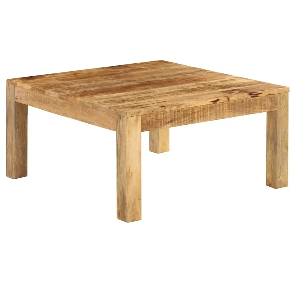 Coffee Table Solid Mango Wood Brown 80x80x40 cm Farmhouse Style