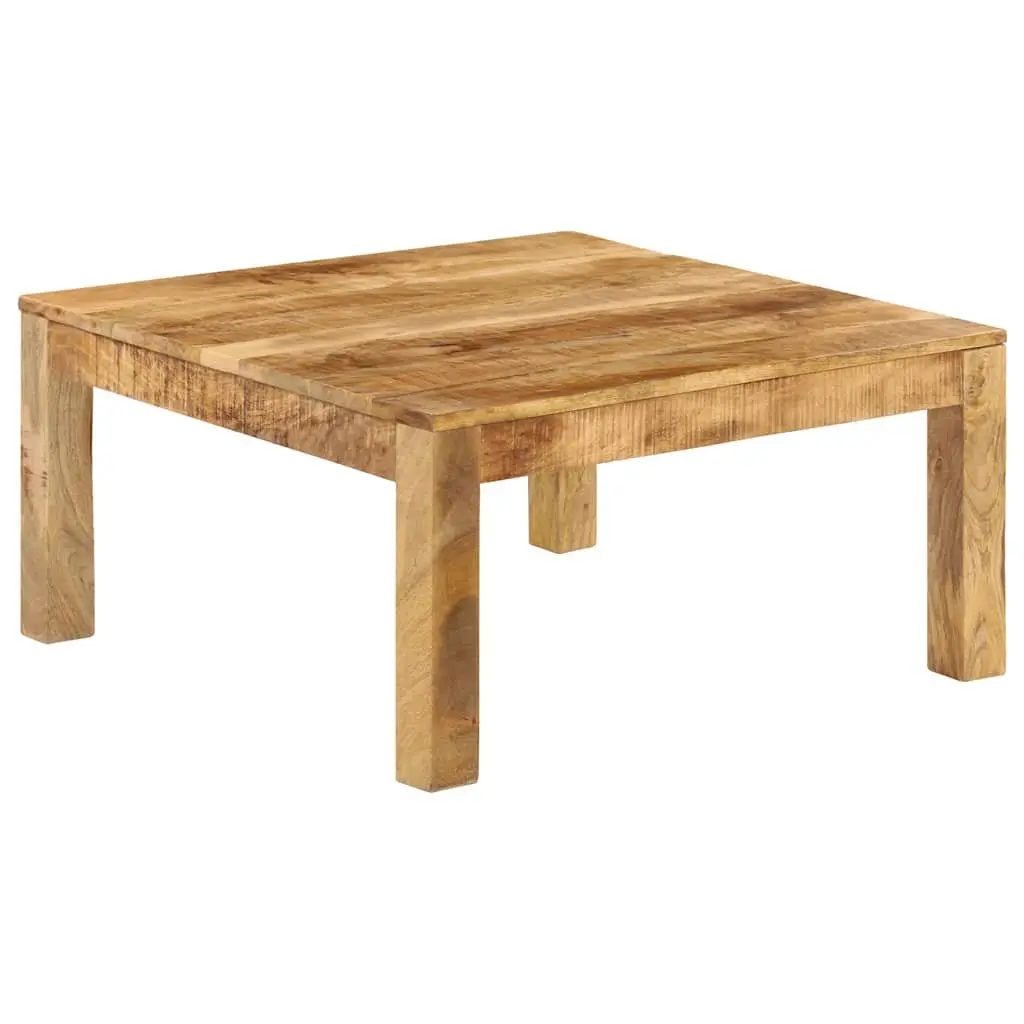 Coffee Table Solid Mango Wood Brown 80x80x40 cm Farmhouse Style