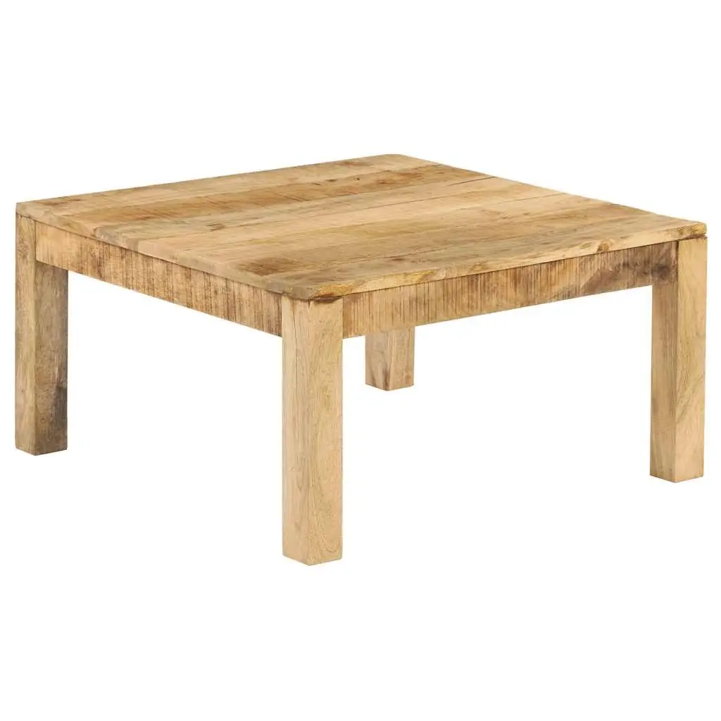 Coffee Table Solid Mango Wood Brown 80x80x40 cm Farmhouse Style