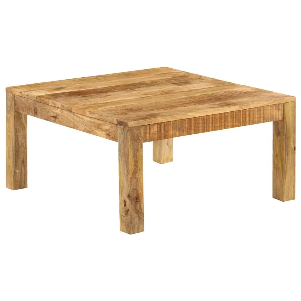 Coffee Table Solid Mango Wood Brown 80x80x40 cm Farmhouse Style