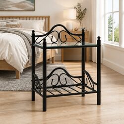 Friendly Black Bedside Table for Your Nighttime Needs
