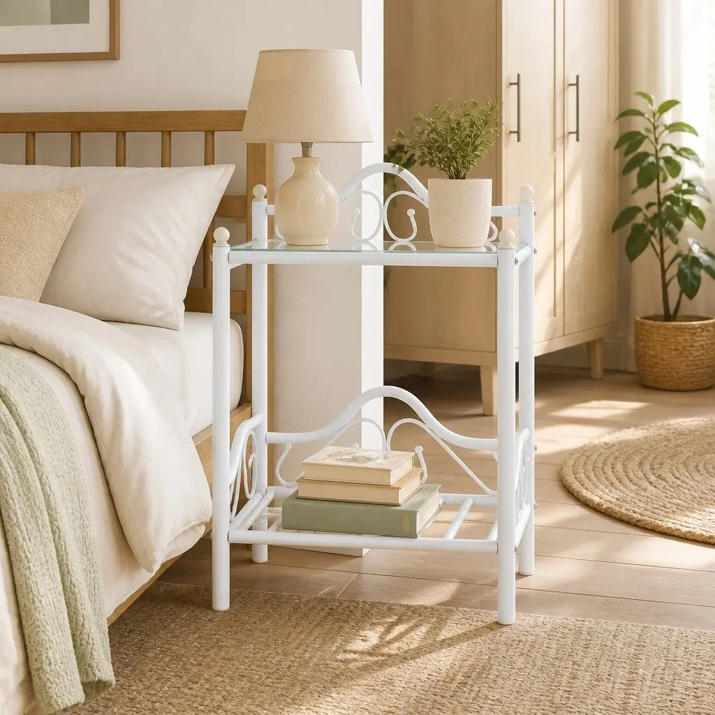 White Bedside Table