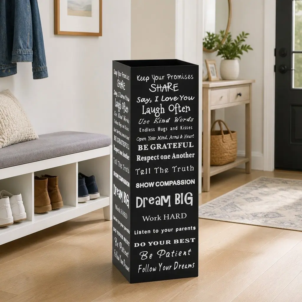 Umbrella Stand Steel Black Modern 1 Piece
