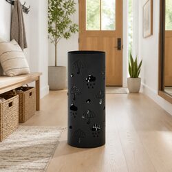 Welcome Home: Black Steel Umbrella Stand Just for You
