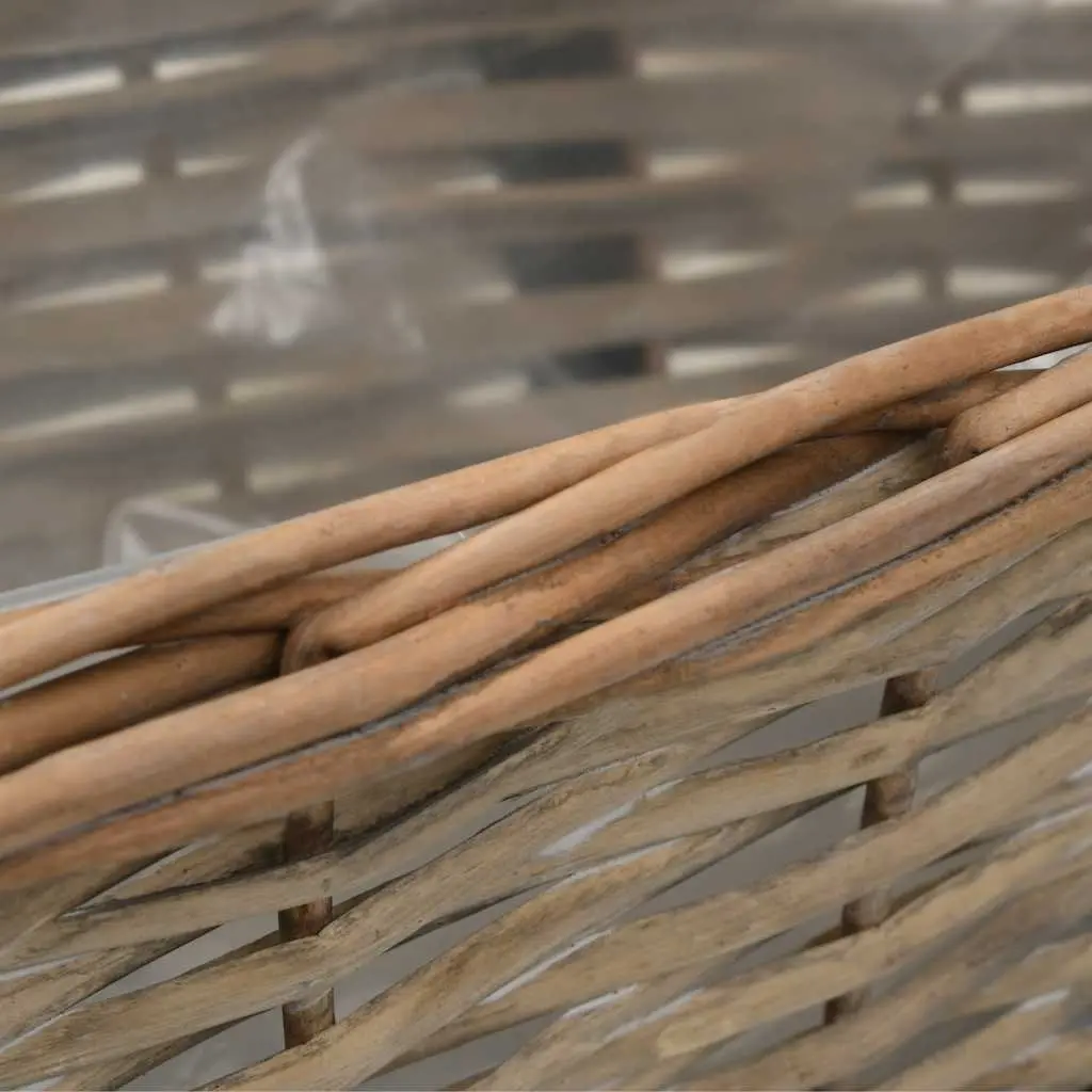 Wicker Balcony Planter Set 2 Pieces Rattan Garden Hanging Pot 40cm