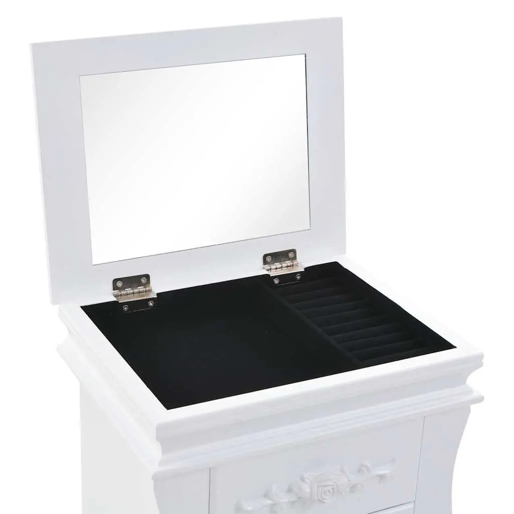 Jewelry Cabinet Free Standing White Storage Box Organizer