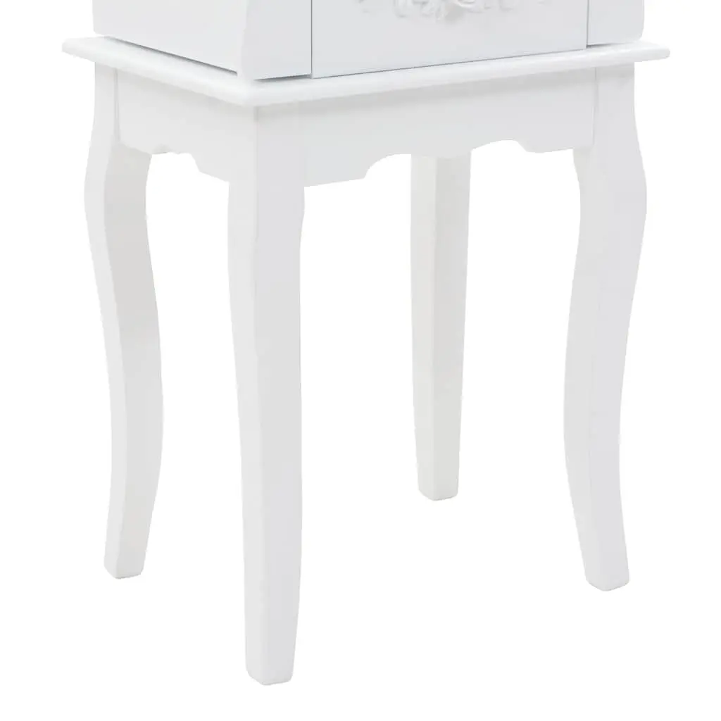 Jewelry Cabinet Free Standing White Storage Box Organizer