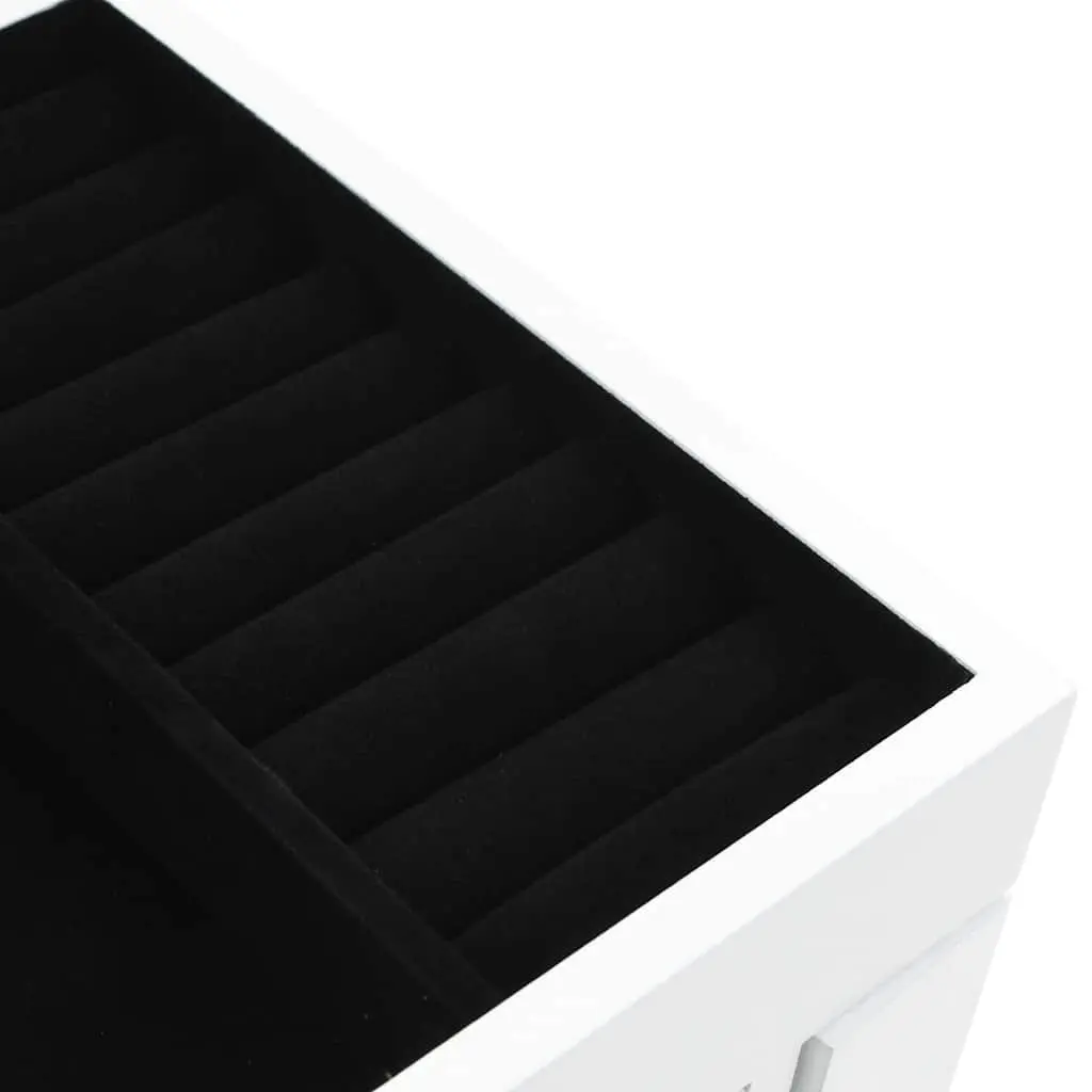 Jewelry Cabinet Free Standing White MDF Storage Box Organizer for Earrings Necklaces