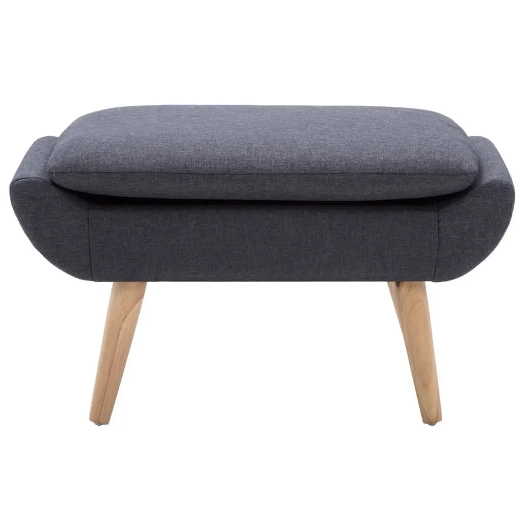 Grey Fabric Footstool Ottoman