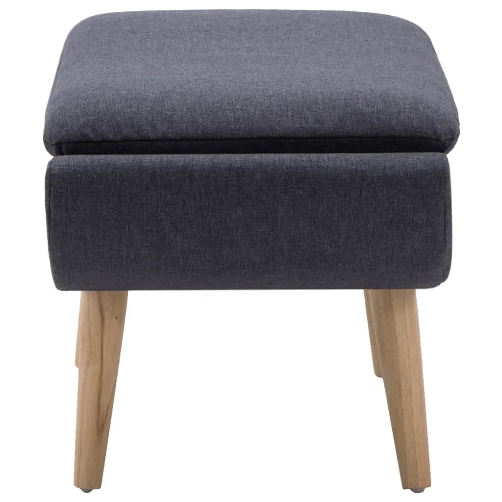 Grey Fabric Footstool Ottoman