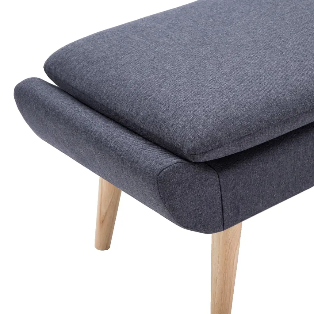 Grey Fabric Footstool Ottoman