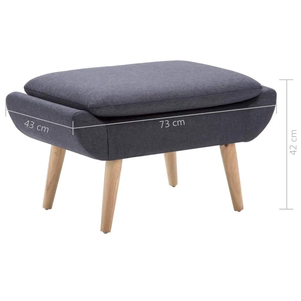 Grey Fabric Footstool Ottoman