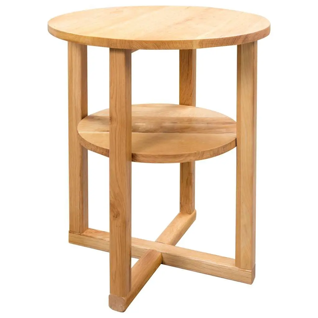 Solid Oak Wood Side Table Brown 40x50 cm