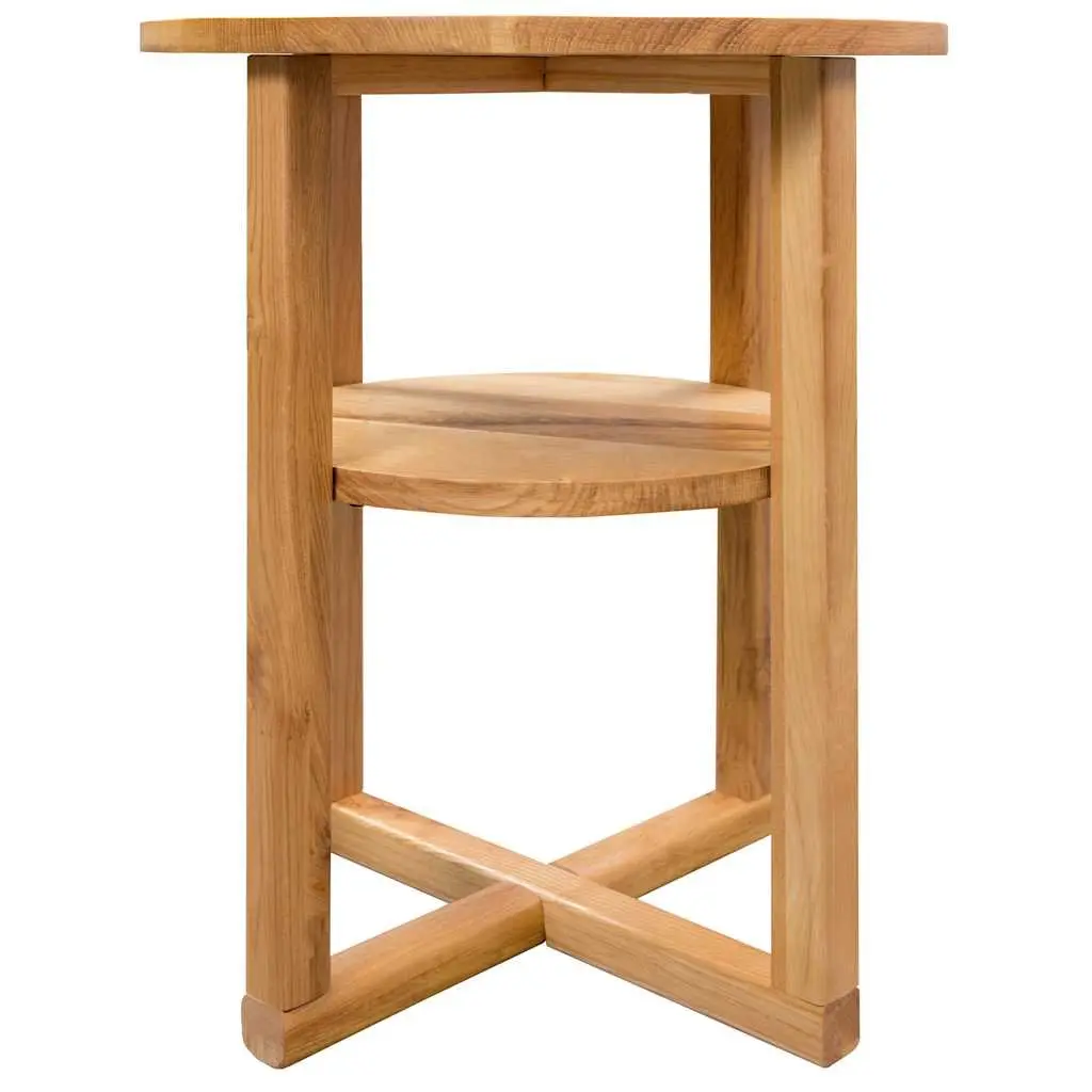 Solid Oak Wood Side Table Brown 40x50 cm
