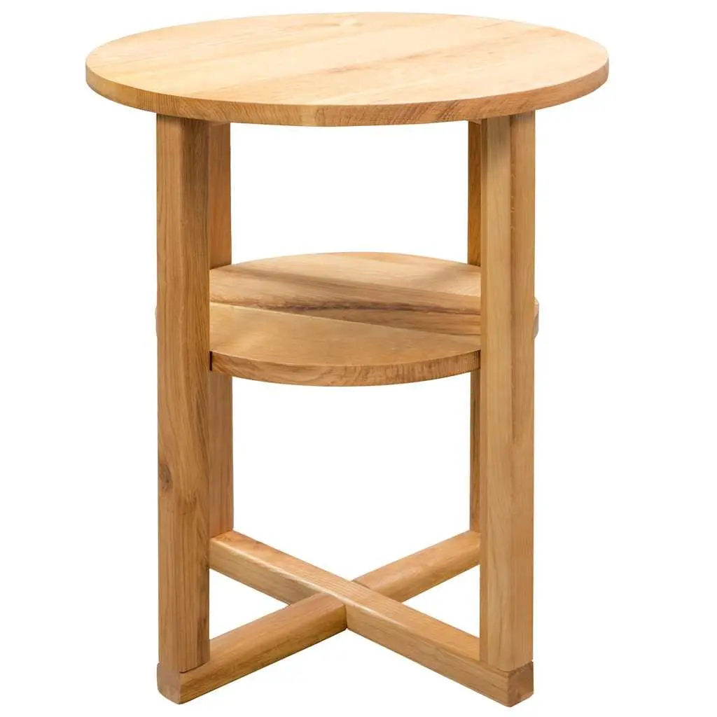Solid Oak Wood Side Table Brown 40x50 cm
