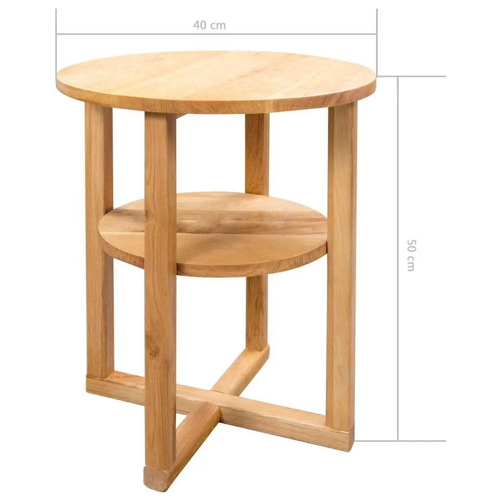 Solid Oak Wood Side Table Brown 40x50 cm
