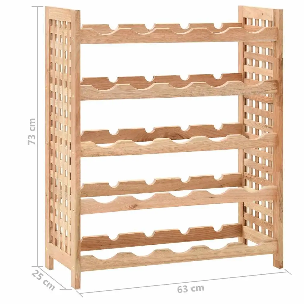 Wine Rack Solid Walnut Wood 5-Tier Storage Cabinet for 25 Bottles