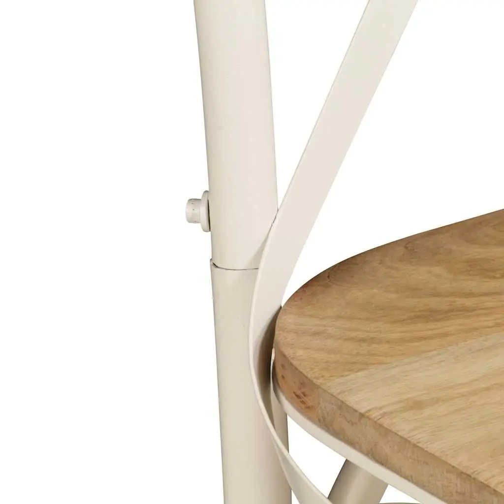 Dining Chair Set 2 Piece Kitchen Furniture White Solid Mango Wood Open Back