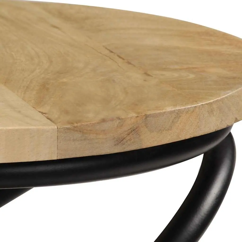 End Table Solid Mango Wood Brown Accent Side Living Room Furniture 40x50cm