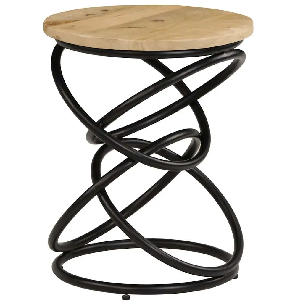 End Table Solid Mango Wood Brown Accent Side Living Room Furniture 40x50cm